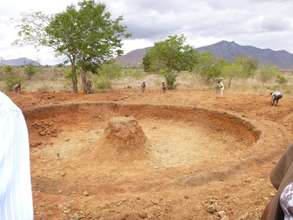 Construction of water storage tank, Nov 2012
