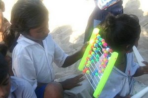 Children with Educational Material