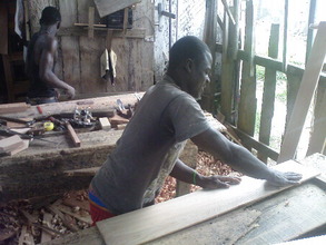An ex-child slave in carpentry training