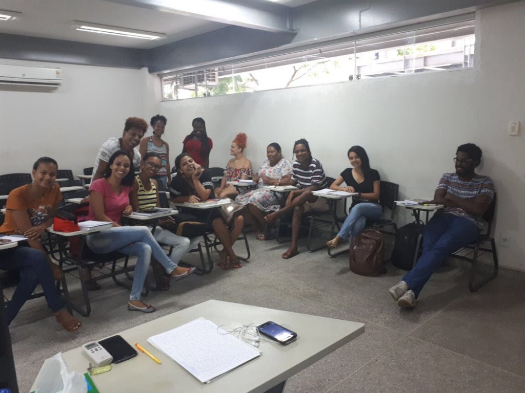 Ruth at university (in black, center)