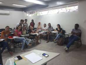 Ruth at university (in black, center)