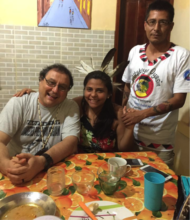 Ruth on a visit home with Father Rino & Wopila