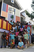 Group picture in front of the art house.