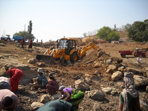 Site Cleaning by Labour & Villagers