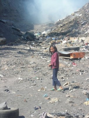 Carmen working in the dump