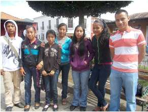 Some of the students with JC, the teacher (right)
