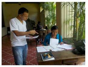 Sonia clarifying some doubts about her homework.