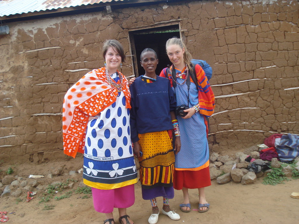 Our interns Claire and Emily with a friend.