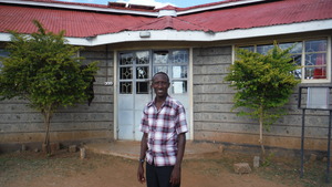 Noah outside the Library and Computer Lab