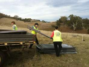 Volunteers hard at work in chilly Tasmania