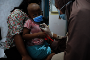 Ais calmly being checked by one our nurses