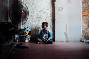 Kafi in his humble home