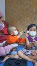 Syafa & her cousin during the physical examination