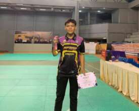 Abi with his winning medal