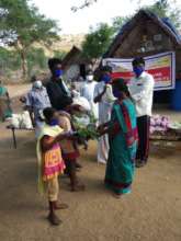 Food distributed for poor children families.