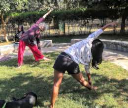 yoga session by Deborah and Babli