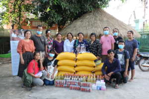 Our community members collecting supplies