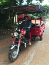 Uch now feels empowered as our tuk tuk driver