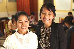 Center Manager Pisey and Health Facilitator Ratana