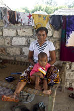 A woman with her child
