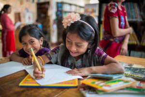 Library members before story hour