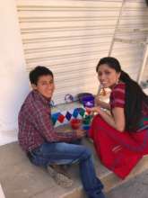 Librarians David and Marina helping to paint