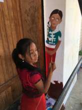 Many library members contributed to the mural