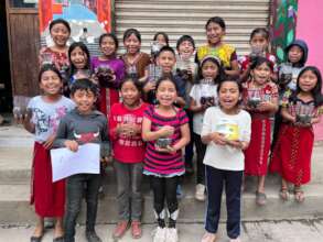 Students with their seedling projecs