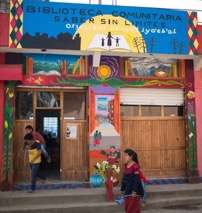 The library has become a landmark in Chajul