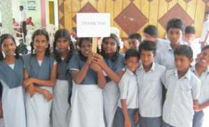 Thank you from the children at Vallalar School.