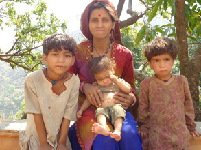Khasti with her three daughters