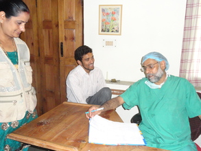 Dr Neeraj Dwivedi (Surgeon) outside the OT