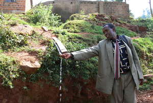 Mr. Ombati tests the water