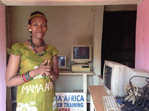 Winnie in the Mama Africa office/store room