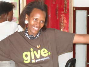 Winnie in global giving T-shirt