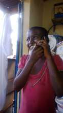with her Phone