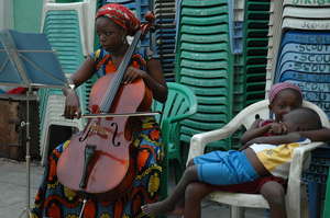 Practising the cello