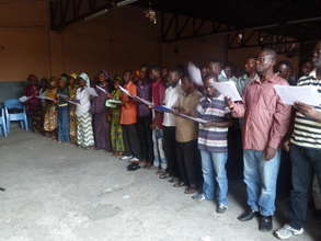 Choir rehearsing