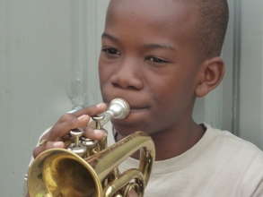 Young boy practising before one rehearsal