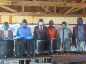 Donating computers to Rimbi Primary School