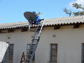 TELONE WORKING ON THE VSAT DISH