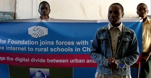 Teacher thanking the Donors for the Internet