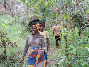 Young women laughing as she works