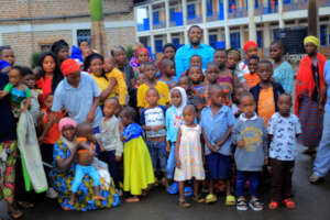 Fr Emmanuel with the newly registered children
