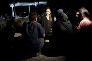 Angelina Jolie meets Syrian refugees in Jordan.