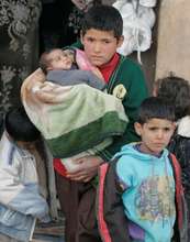 Syrian refugees arrive in northern Lebanon.