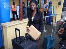Yvonne ready to leave for Cedar Crest College, USA