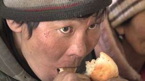 Homeless people at the Soup Kitchen