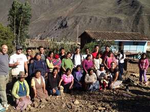 The knitters and volunteers after a productive day