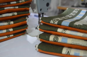 Our Inti Crossbody bag during production